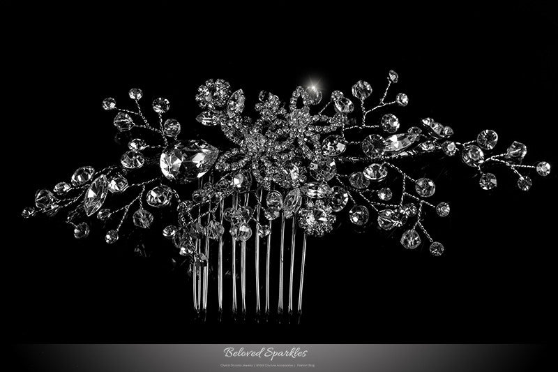 Sisley Garden Flower Leaves Hair Comb | Swarovski Crystal - Beloved Sparkles
- 1